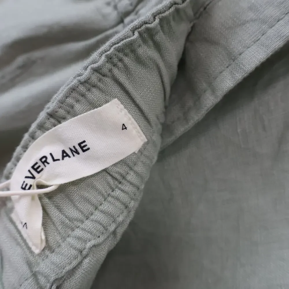 Everlane The Linen Utility Coverall Jumpsuit Seagrass Green Size 4 NWT